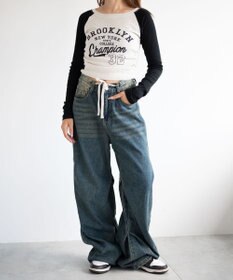 WEGO ドロストコードフレアデニム