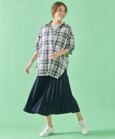 ANY 【ウエストゴム】リネンライクエアーヴィンテージ プリーツスカート