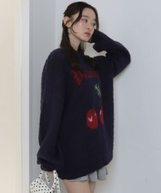 WEGO シャギーグラフィックニットBIGプルオーバー