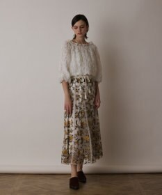 GRACE CONTINENTAL サラサ刺繍チュールスカート