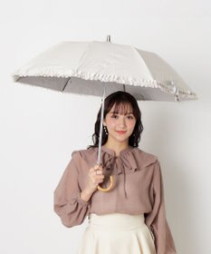 MOONBAT 【晴雨兼用日傘】LANVIN en Bleu (ランバン オン ブルー) 折りたたみ日傘 ドビーフリル 遮光 遮熱 UV