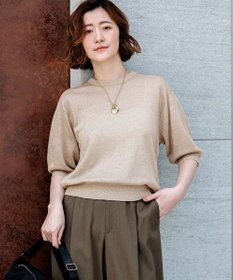 23区 【先行予約】ピュアリネンハイゲージ パフスリーブ ニット