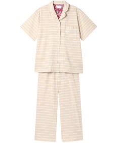 une nana cool 【綿100％】やわらか天竺ボーダー半袖パジャマ MADE WITH LIBERTY FABRIC