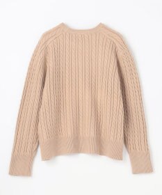 ANY L 【洗濯機可】クロップド丈ケーブルニット