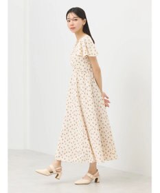 earth music&ecology フロントギャザーフラワーワンピース