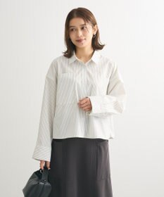 Green Parks イージーケアショート丈ストライプシャツ