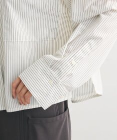 Green Parks イージーケアショート丈ストライプシャツ