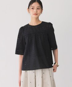 組曲 エンブロイダリーレース5分袖 ブラウス