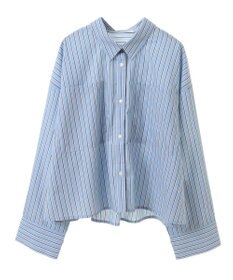 Green Parks イージーケアショート丈ストライプシャツ