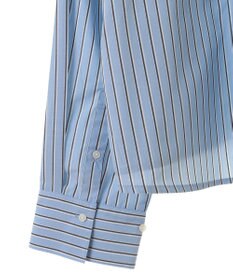 Green Parks イージーケアショート丈ストライプシャツ