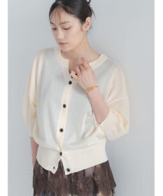 Te chichi ラメシアー前後2WAY5分袖カーディガン