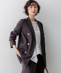 23区 【先行予約】リネンレーヨンストレッチ ダブルジャケット