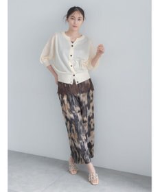 Te chichi ラメシアー前後2WAY5分袖カーディガン