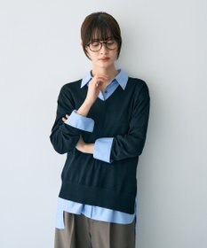 YECCA VECCA Vネックスリットニット