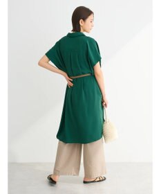 Green Parks ＳＥＴ２点　合皮ベルト＋ミディシャツワンピース