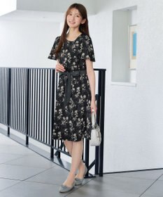 Tiaclasse ニュアンス柄サックワンピース