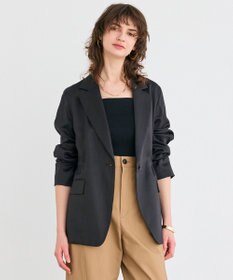 BEIGE， 【洗える】BERGAMOT / ウォッシャブルリネンバックドロストジャケット