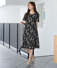 Tiaclasse ニュアンス柄サックワンピース