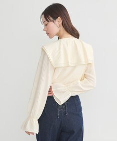 earth music&ecology ２ＷＡＹスクエアラッフルカラーブラウス