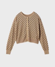 GRACE CONTINENTAL ドットフロッキーニットカーディガン
