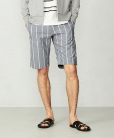 JOSEPH ABBOUD MOUNTAIN 【SPACE／UNISEX】JOE COTTONワイドストライプ ハーフパンツ