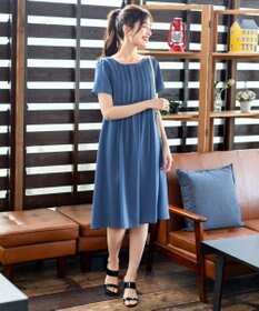 Tiaclasse 【洗える】スタイルアップも叶うピンタックワンピース