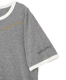 AMERICAN HOLIC ランダムロゴ刺繍リンガーTシャツ