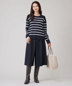 自由区 【洗える】ウォッシャブルウールサキソニーキュロット パンツ