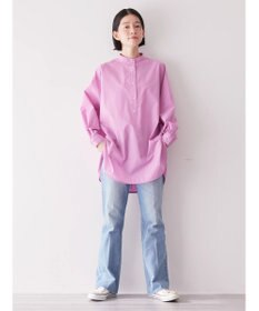 AMERICAN HOLIC イージーケアバンドカラーシャツチュニック