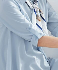 Tiaclasse 【洗える】フレアシャツチュニックブラウス