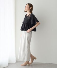 YECCA VECCA 刺繍レースブラウス