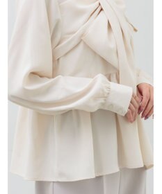 Te chichi リボンディテールペプラムブラウス