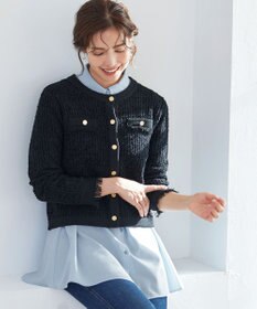 Tiaclasse 【洗える】フレアシャツチュニックブラウス