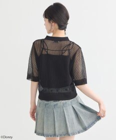 earth music&ecology スティッチ／刺繍ハートボタンニットポロシャツ