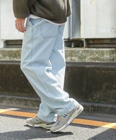 WEGO 【ユニセックス着用ITEM/ウエストゴム/SMLサイズ展開】デニムイージーストレートパンツ