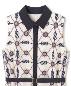 GRACE CONTINENTAL マリン刺繍チュールワンピース