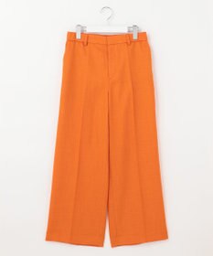 自由区 【接触冷感・速乾・UVカット・撥水・防シワ】リネンライクツイル ワイドストレート