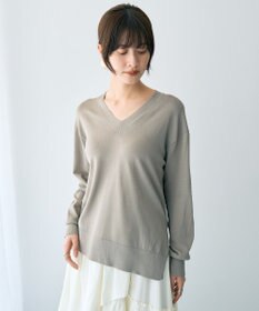 YECCA VECCA Vネックスリットニット