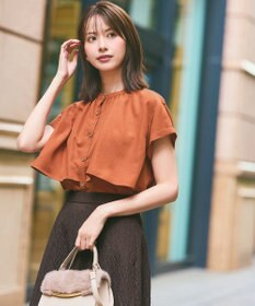 ANY SIS 【洗える】バンドカラーレイヤード ブラウス