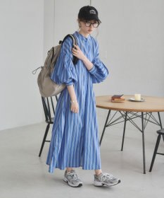 WEGO 【ANGIE VINTAGE】ボリュームスリーブ バンドカラー シャツワンピース