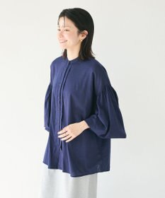 CRAFT STANDARD BOUTIQUE インド綿混パフスリーブシャツ