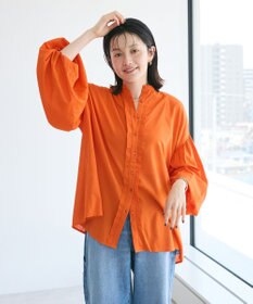 CRAFT STANDARD BOUTIQUE インド綿混パフスリーブシャツ