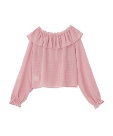 earth music&ecology シアーチェック2wayオフショルブラウス