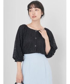 earth music&ecology フラワーレースブラウス