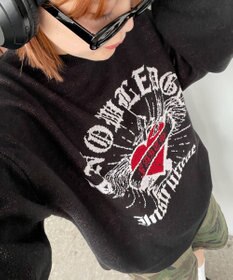 WEGO グラフィックBIGニットプルオーバー