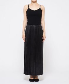 uncrave レザー ライク サテン プリーツスカート（uncrave WHITE）