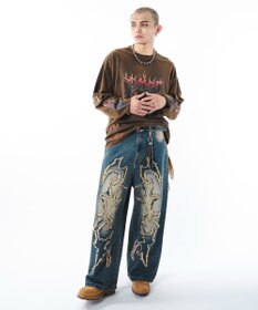 WEGO 【ユニセックス着用ITEM】フリンジデニムパンツ