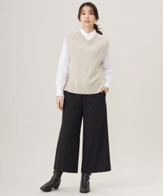 J.PRESS LADIES L 【WEB限定カラーあり・洗える】ツムギート flannel ワイド クロップド パンツ