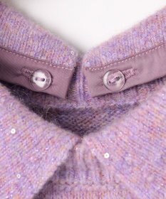 組曲 【加藤ローサさん着用 / 襟取り外し可】スパンコールヤーン 5分袖ニット