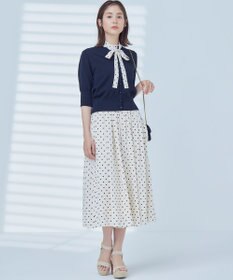 組曲 【洗える・6色展開】CANDYボタン 半袖カーディガン